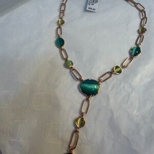 INC International Concepts Gold and Teal Necklace